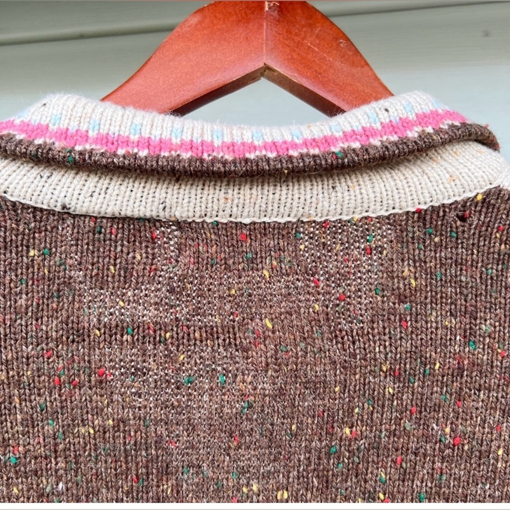 VTG Cottage-core Embroidered Appliquéd Cardigan Sweater-Adorable! Sz L EUC🌺 - Picture 9 of 16